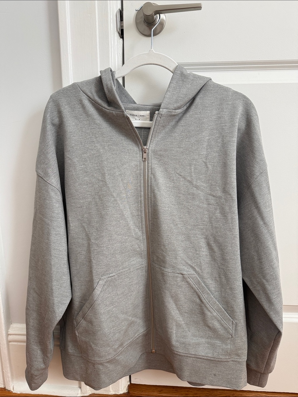 Gray Full-Zip Hooded Sweater - Unbranded